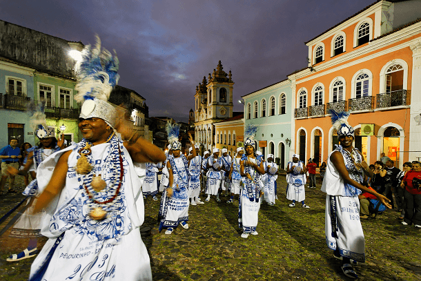 Brazilan culture parade in streets 