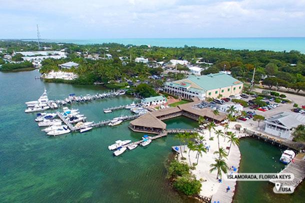 Aerial view of Islamorada, Florida Keys, USA